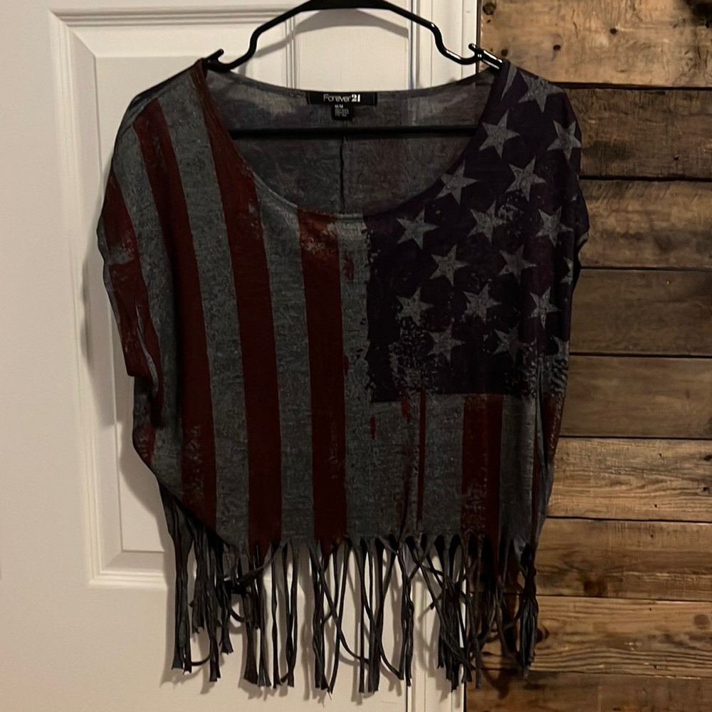 Forever 21 American flag shirt